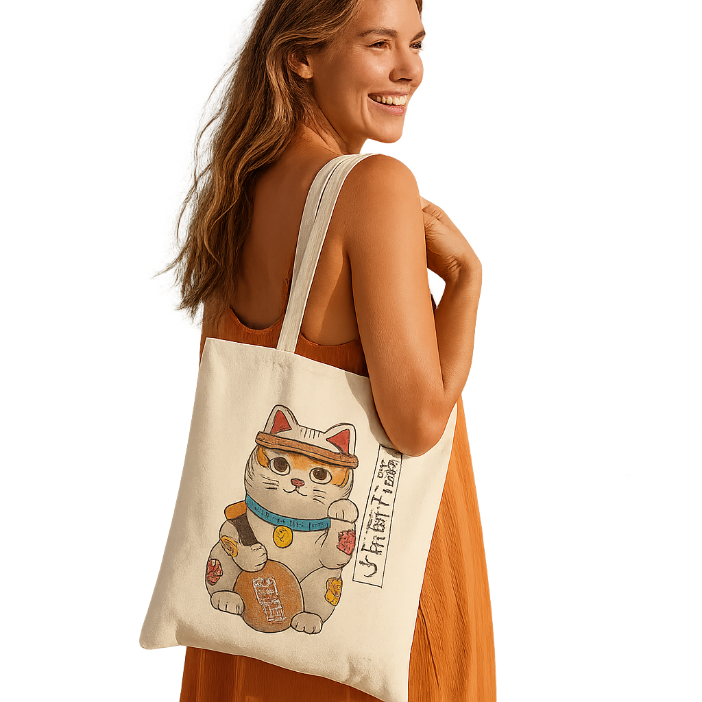 Bolso Campestre Gato de la Suerte - Diseño Japonés | WIDE STORE PRINT