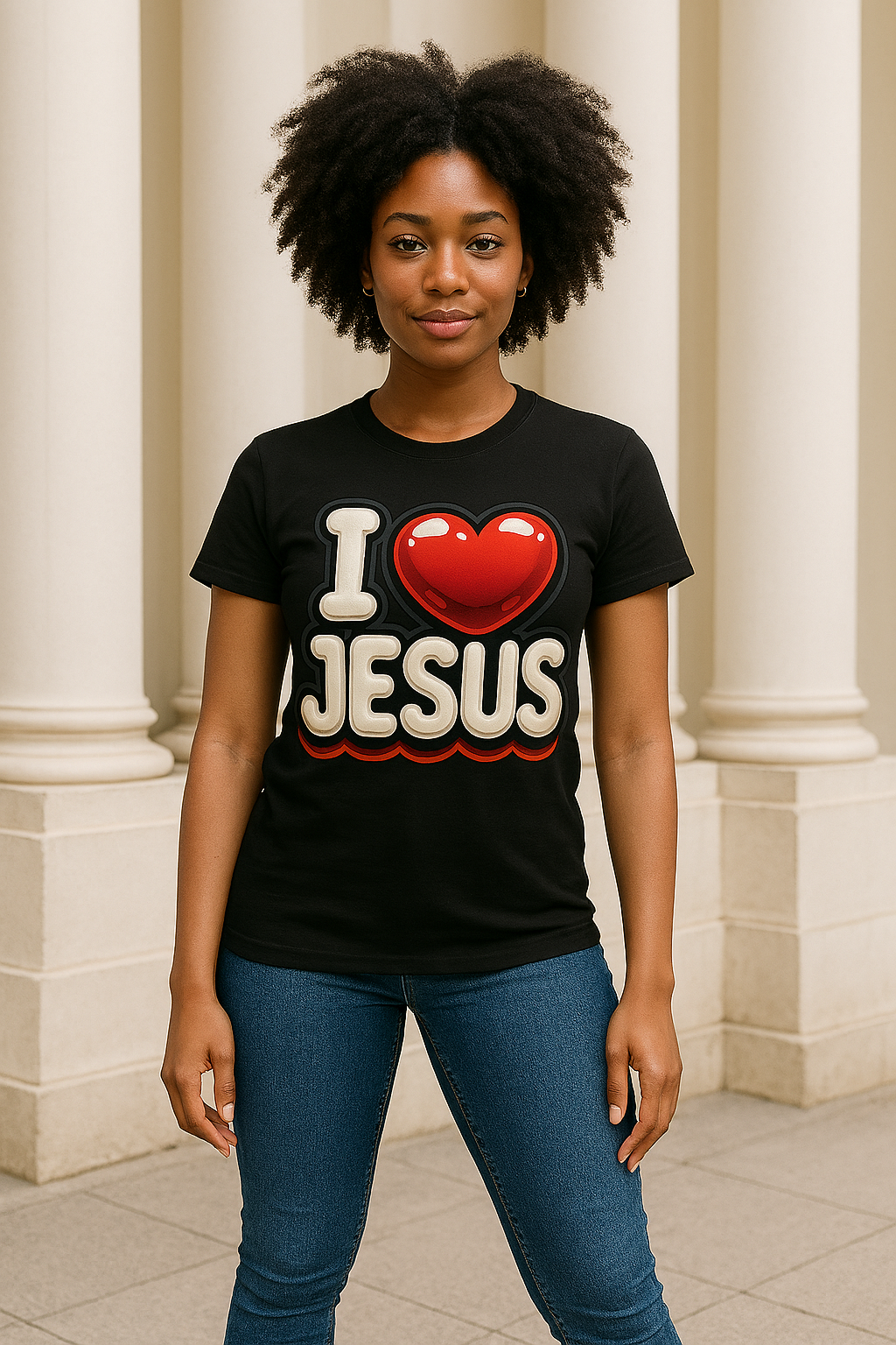 Camiseta I Love Jesus - Diseño Cristiano Inspirador