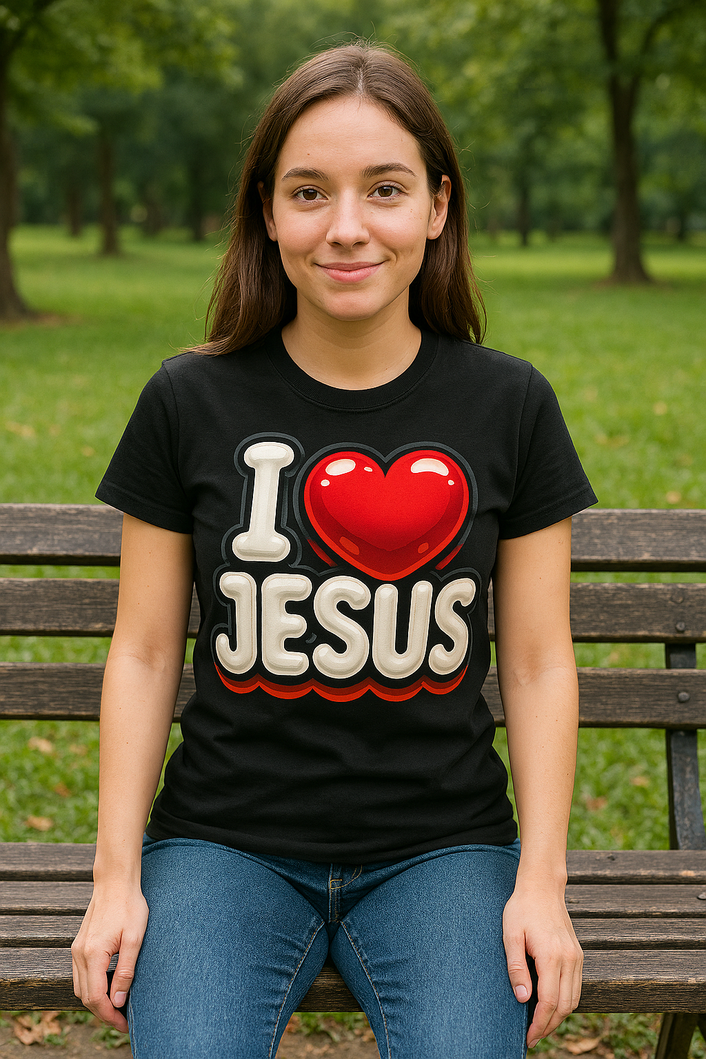 Camiseta I Love Jesus - Diseño Cristiano Inspirador
