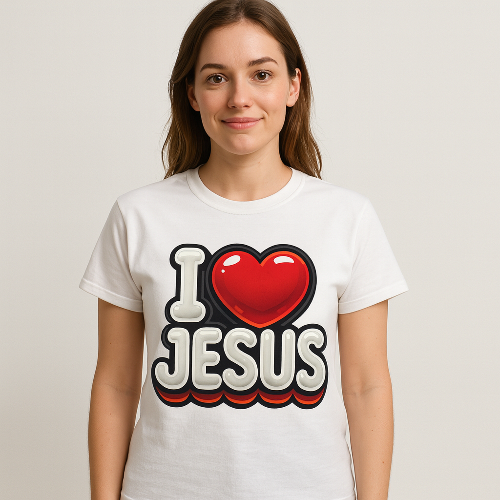 Camiseta I Love Jesus - Diseño Cristiano Inspirador